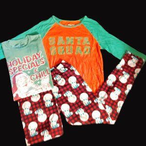 CHRISTMAS CLOTHES LOT SHIRTS & LEGGINGS UGLY SWEATER FIFTHSUN~WOMENS SIZE M/L